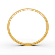 3.79 Ct Baguette & Round Natural Moissanite Women's Bangle Bracelet 14K Gold Plated